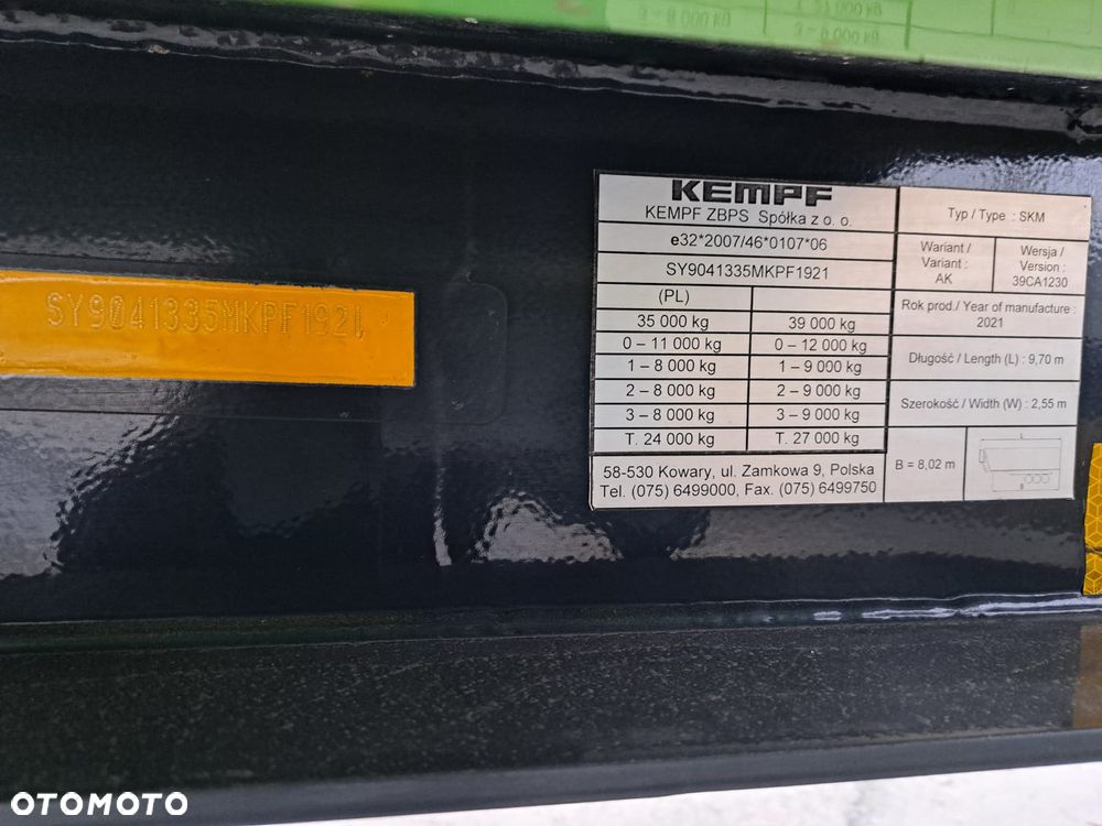 Kempf 38m3 naczepa wywrotka 2021 rok pierwszy właściciel - 15