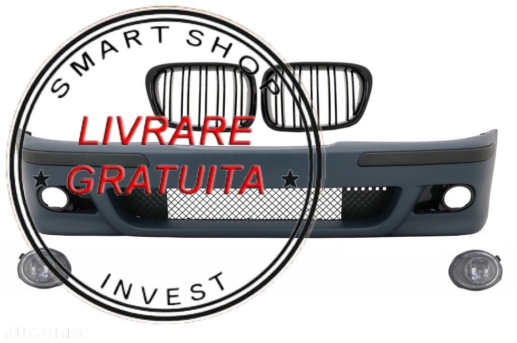 Bara Fata BMW E39 Seria 5 (1995-2003) cu Proiectoare Lumini de Ceata si Grile Cent- livrare gratuita - 1