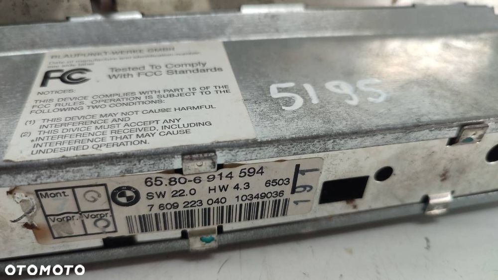 PANEL RADIA WYŚWIETLACZ 6914594 BMW E39 2000 EU - 4