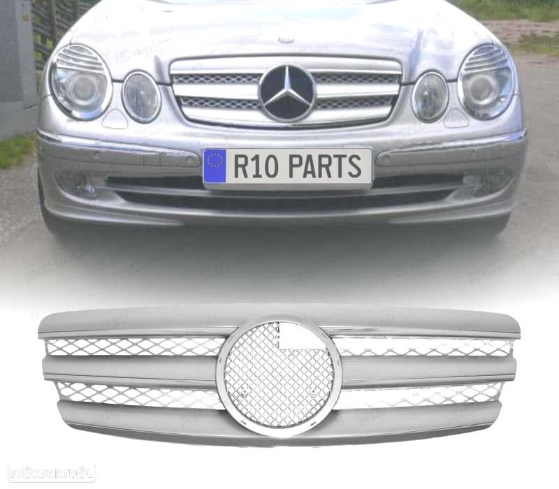 PARRILLA MERCEDES CLASSE E W211 02-06 COR CROMADA PRATEADA - 1