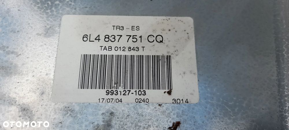 Seat Cordoba II Ibiza III 2001-08  4drzwi Mechanizm Podnośnik lewej szyby 6l4837751 993127-103 6l4837755 Silniczek Szyby moduł 104379101 - 2