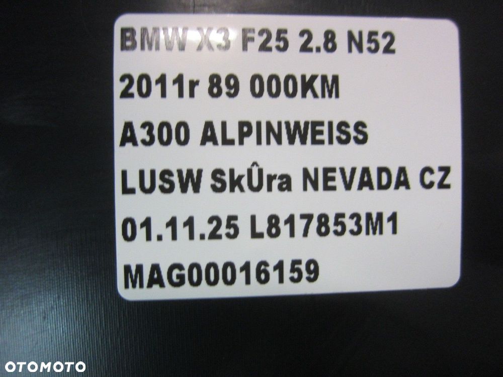 BMW X3 F25 BOCZEK CZARNY  DRZWI SKÓRA NEVADA LEWY PRZÓD 51417394527 7279855 - 10