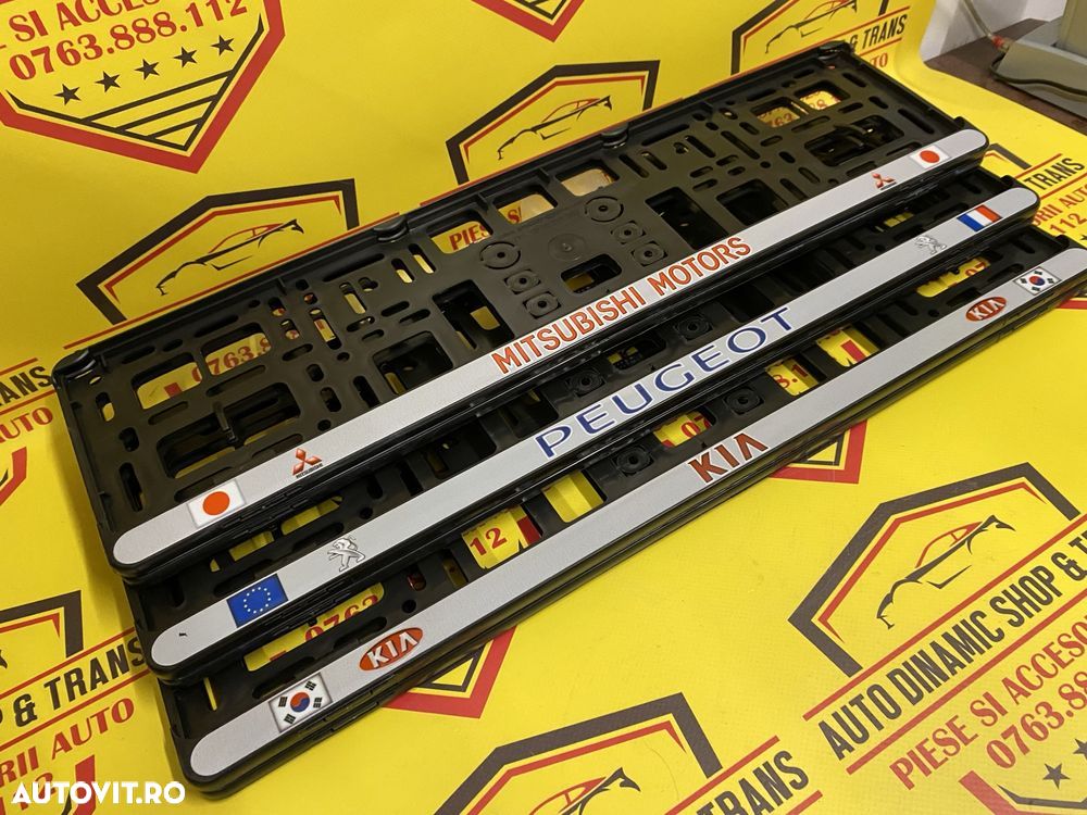 Set 2 suporti numar numere inmatriculare Kia Mitsubishi MOTORS Peugeot - 3