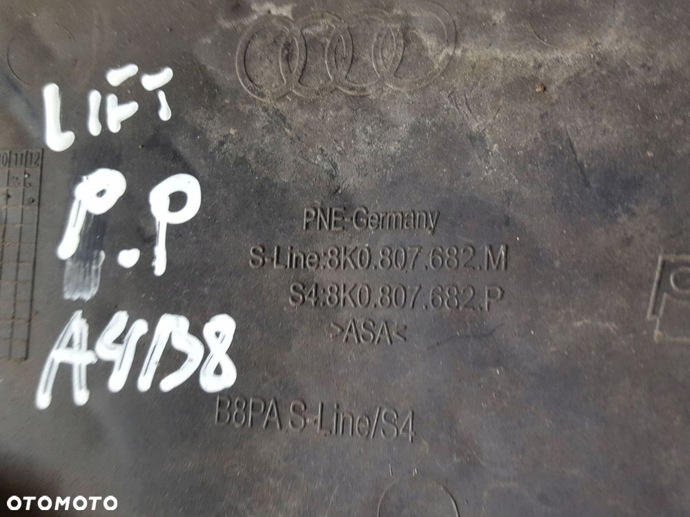 AUDI A4 B8 LIFT 11-15r S-LINE KRATKA ZDERZAKA PRAWA 8K0807682M - 5