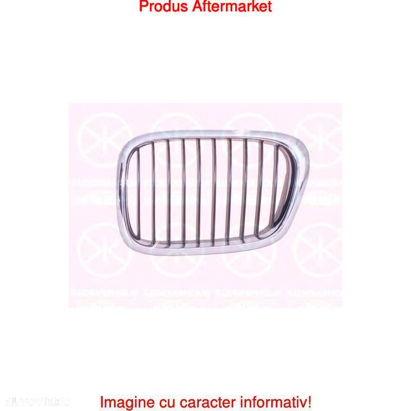 Grila radiator Bmw Seria 5 E39, 2000-06.2004, stanga/dreapta, crom/negru, 51137005837, 201605-1 - 2