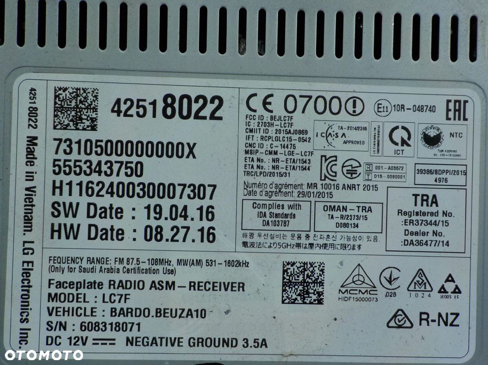 OPEL CORSA E 1.3 CDTI 16r HB 5D wyswietlacz radia 42518022 - 12