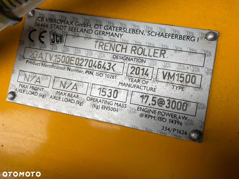 JCB VM1500 Walec Okołkowany 1600kg. Walec do wykopów, terenu oraz bystrych podjazdów! Maszyna jak Nowa. 441 mtg. 2015 rok. Walec przywieziony z Norwegii. Silnik Kubota 3 cylindry 28 km. Poteżna moc ubijania na dwa bębny lub każdy z osobna! Komfortowe sterowanie!  Maszyna zadbana jak Nowa z salonu. Odpala na dotyk. Zero luzów i wycieków. Rewelacyjna cena! Nadaje się do kruszyw ziemi oraz błota i bystrych podjazdów. O wiele lepsze rozwiązanie niż zagęszczarka 500kg. - 9