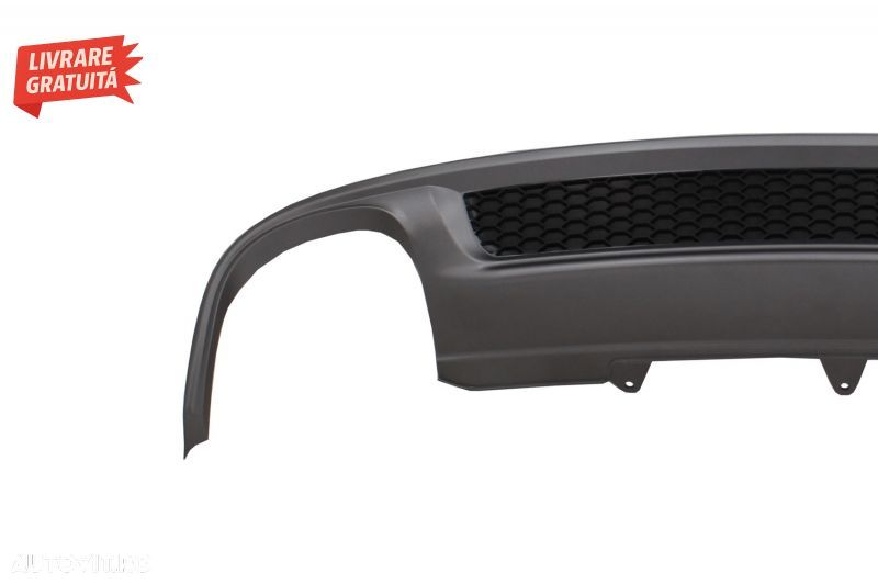 Difuzor Bara Spate si Ornamente toba Carbon Fiber Finisaj Lucios Audi A4 B8 Faceli- livrare gratuita - 4
