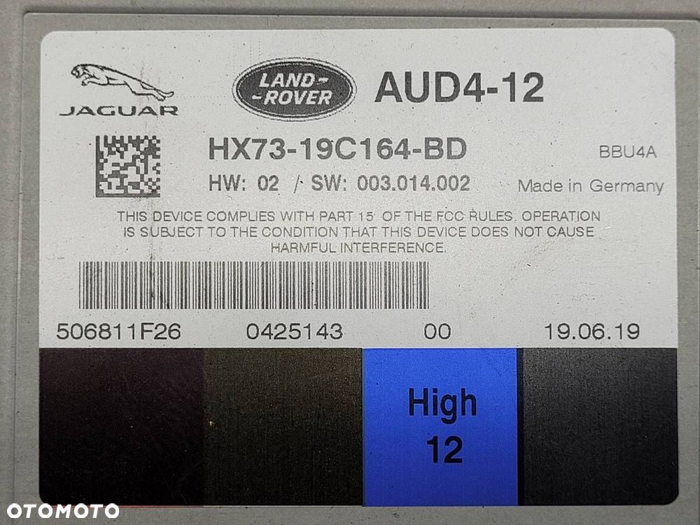WZMACNIACZ RADIA AUDIO JAGUAR F-PACE X761 HX73-19C164-BD - 9