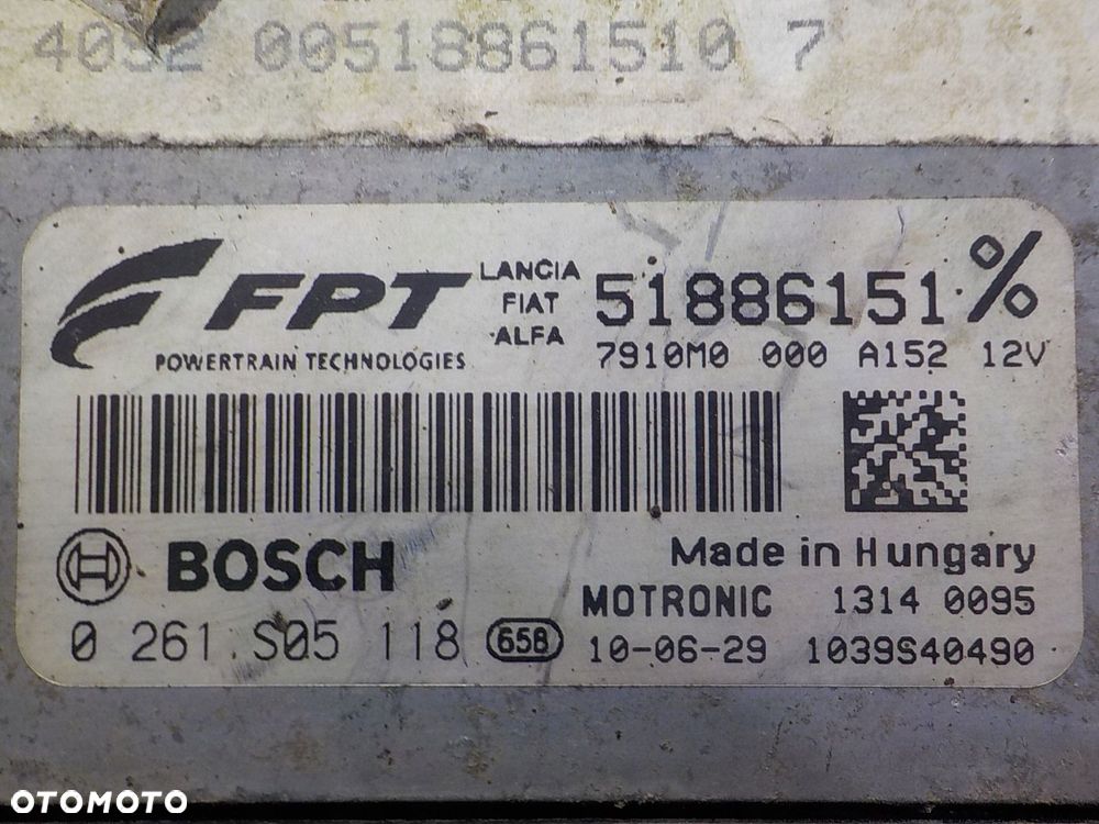 ALFA ROMEO GIULIETTA 1.4 T 11r HB 5D sterownik komputer silnika 0261S05118 - 9