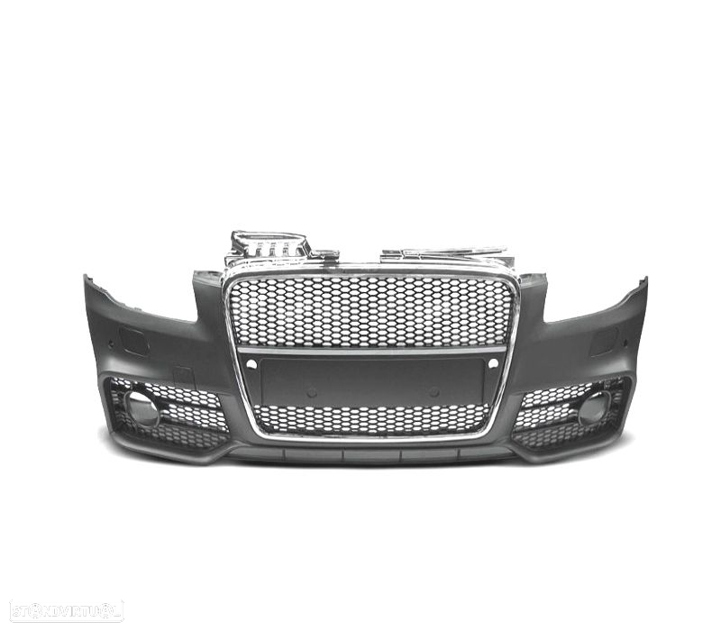 PARÁ-CHOQUES FRONTAL AUDI A4 04-07 LOOK RS4 GRELHA PRETA CROMADA PDC SRA - 3
