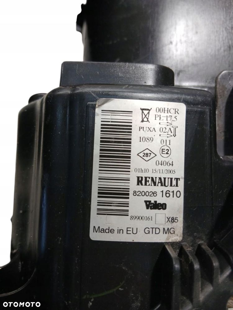 lampa lewa przednia przód renault clio iii 8200261610 89900161 - 3