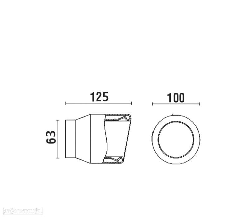 PONTEIRA DE ESCAPE UNIVERSAL CURTA CROMADA - 3