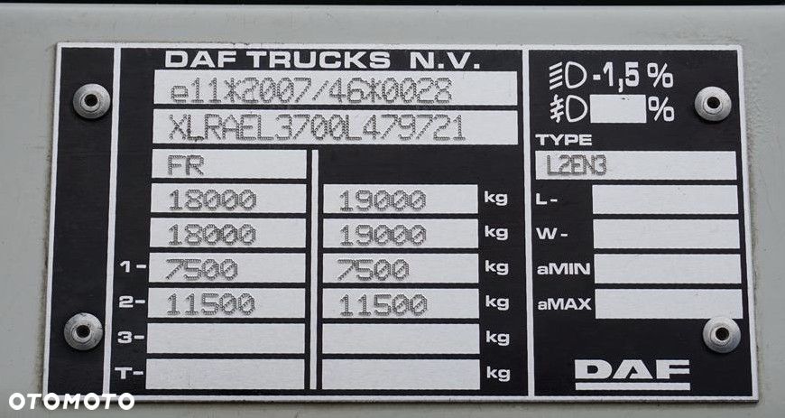 DAF LF / 260 / ACC / SKRZYNIOWY + HDS / HYVA HC-183 / PILOT / ROTATOR / WIDŁY - 12