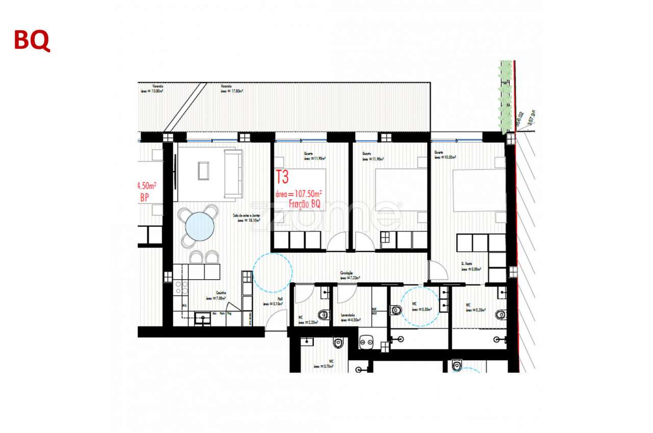 Apartamento T3 c/ Varanda, Freamunde, Paços de Ferreira (Fração BQ) - Grande imagem: 2/17