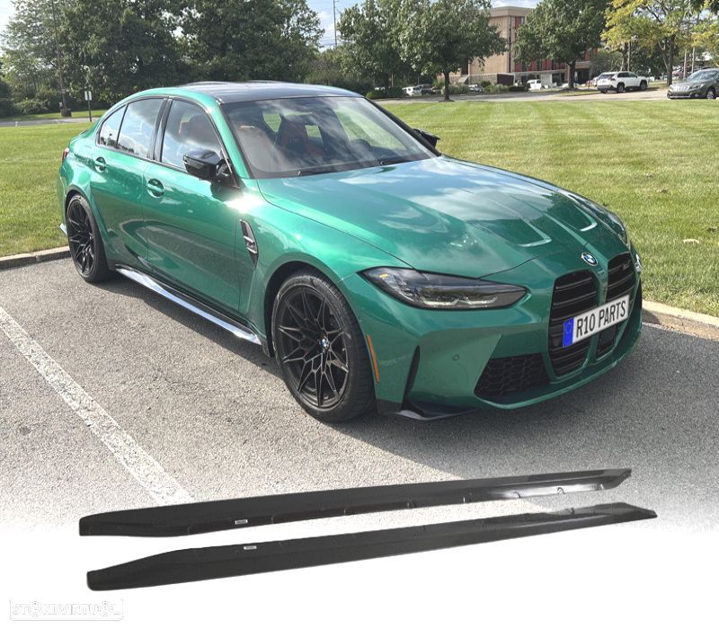 EXTENSÕES EMBALADEIRAS LATERAIS BMW G80 G81 20- M3 PRETO BRILHANTE - 1