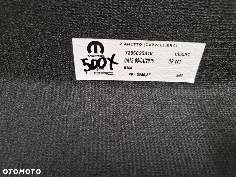 FIAT 500X PÓŁKA BAGAŻNIKA TYŁ TYLNA 7356035810 - 10