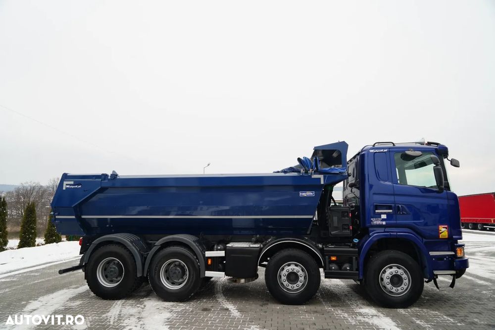 MAN G 490 / 8x4 / BASCULATOR SPATE / CLAPETĂ HIDRAULICĂ / CORTINĂ AUTOMATĂ / MANUALĂ / EURO 6 - 12