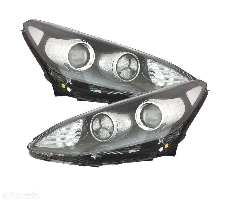 FARÓIS KIA SPORTAGE 16-20 LED DE FUNDO PRETO - 1