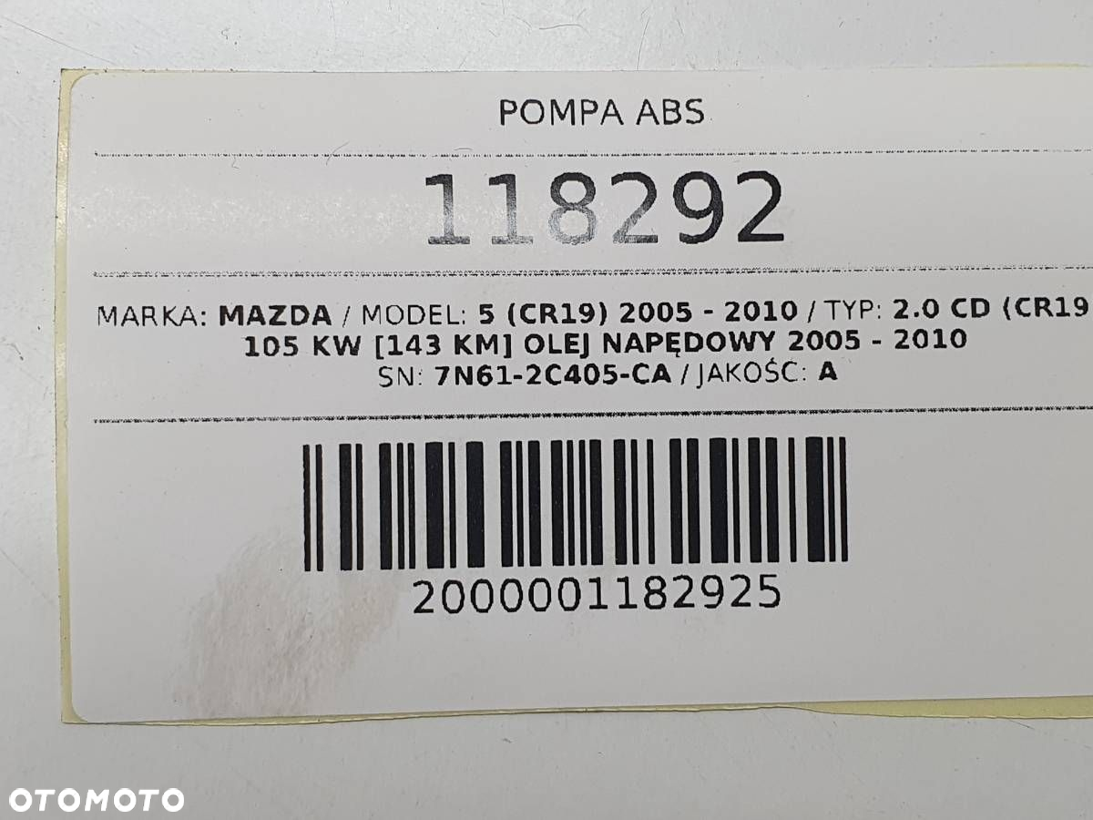 POMPA HAMULCOWA ABS MAZDA 5 CR19 7N61-2C405-CA - 6
