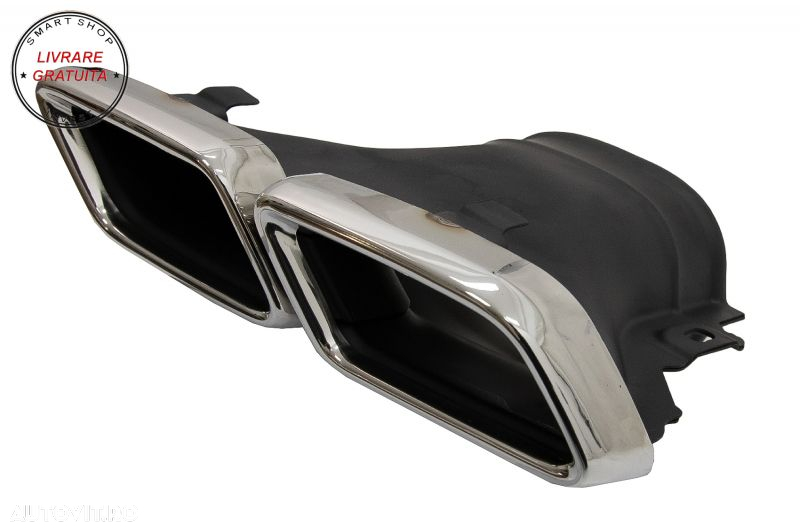Difuzor Bara Spate cu Ornamente tobe Crom Mercedes E-Class W213 (2016-2019) E63 De- livrare gratuita - 4