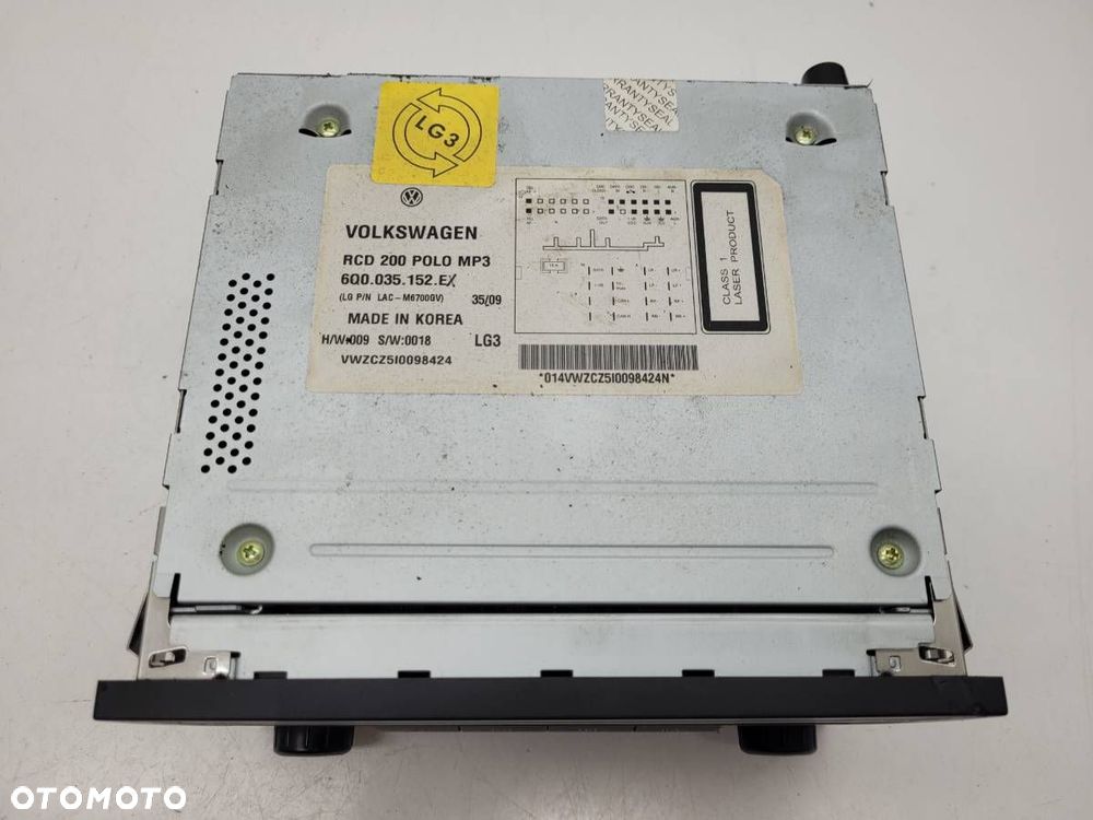 RADIO ODTWARZACZ CD VW POLO 9N 6Q0035152E - 4