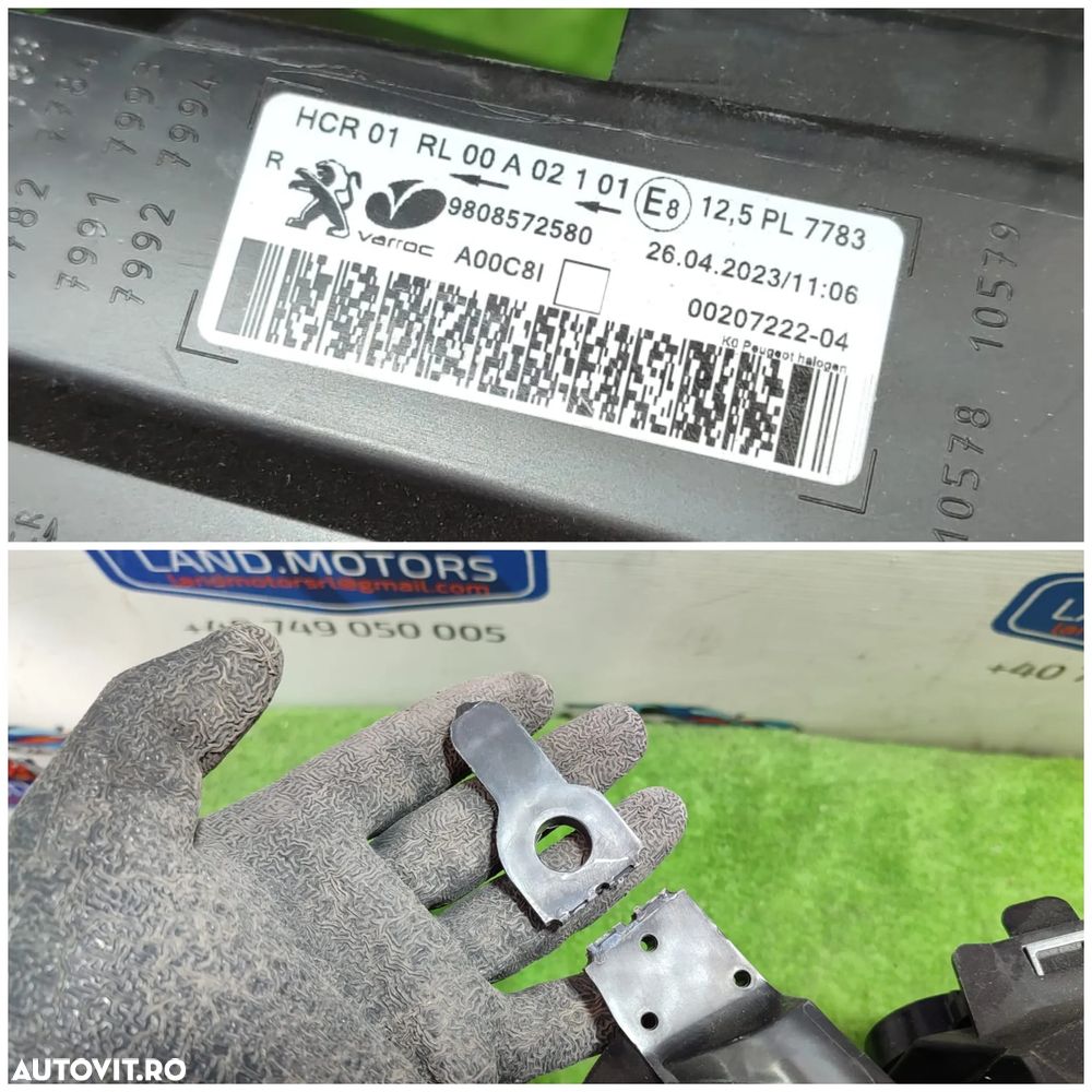 FAR DREAPTA HALOGEN PEUGEOT EXPERT / PEUGEOT TRAVELLER / COD OEM 9808572580 / 207222-04 2016-2025 (4F2) - 8