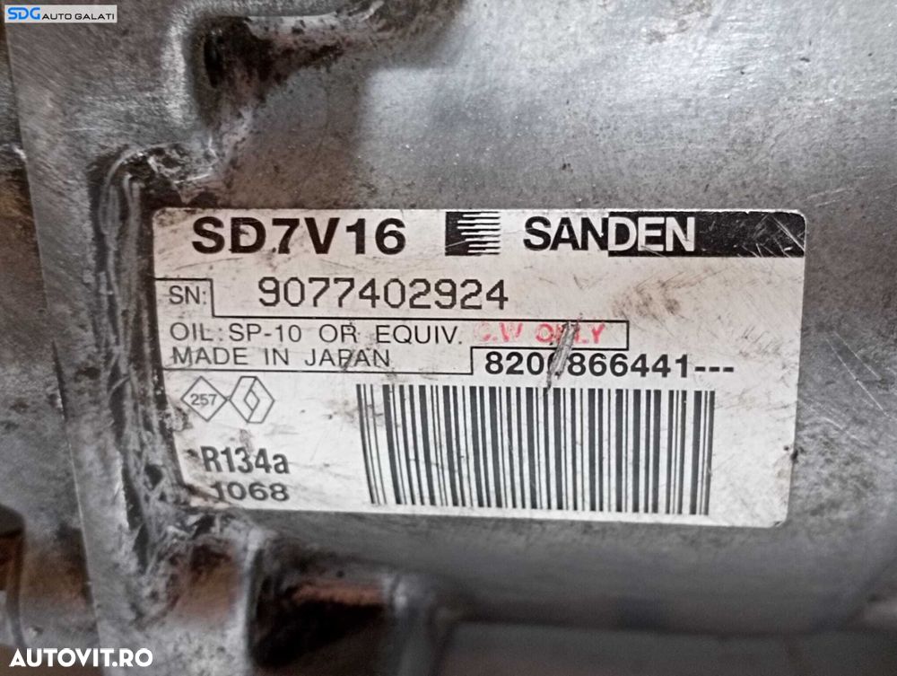 Compresor AC Aer Conditionat Clima Dacia Logan 1 1.6 MPI 2004 - 2012 Cod 8200866441 SD7V16 [M7652] - 4