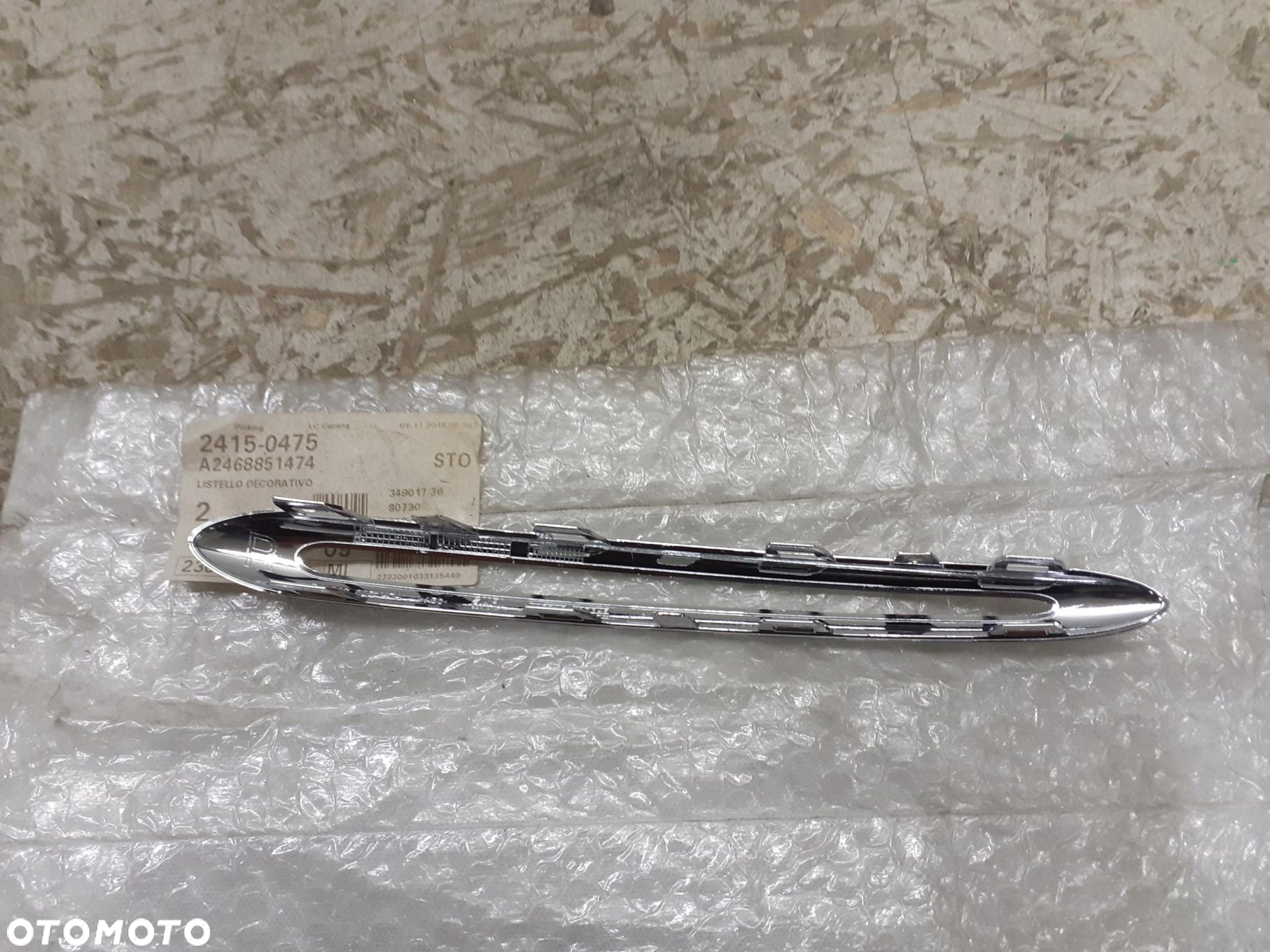 LISTWA CHROM KRATKI ZDERZAKA MERCEDES B-KLASA W246 A2468851474 NOWA - 3