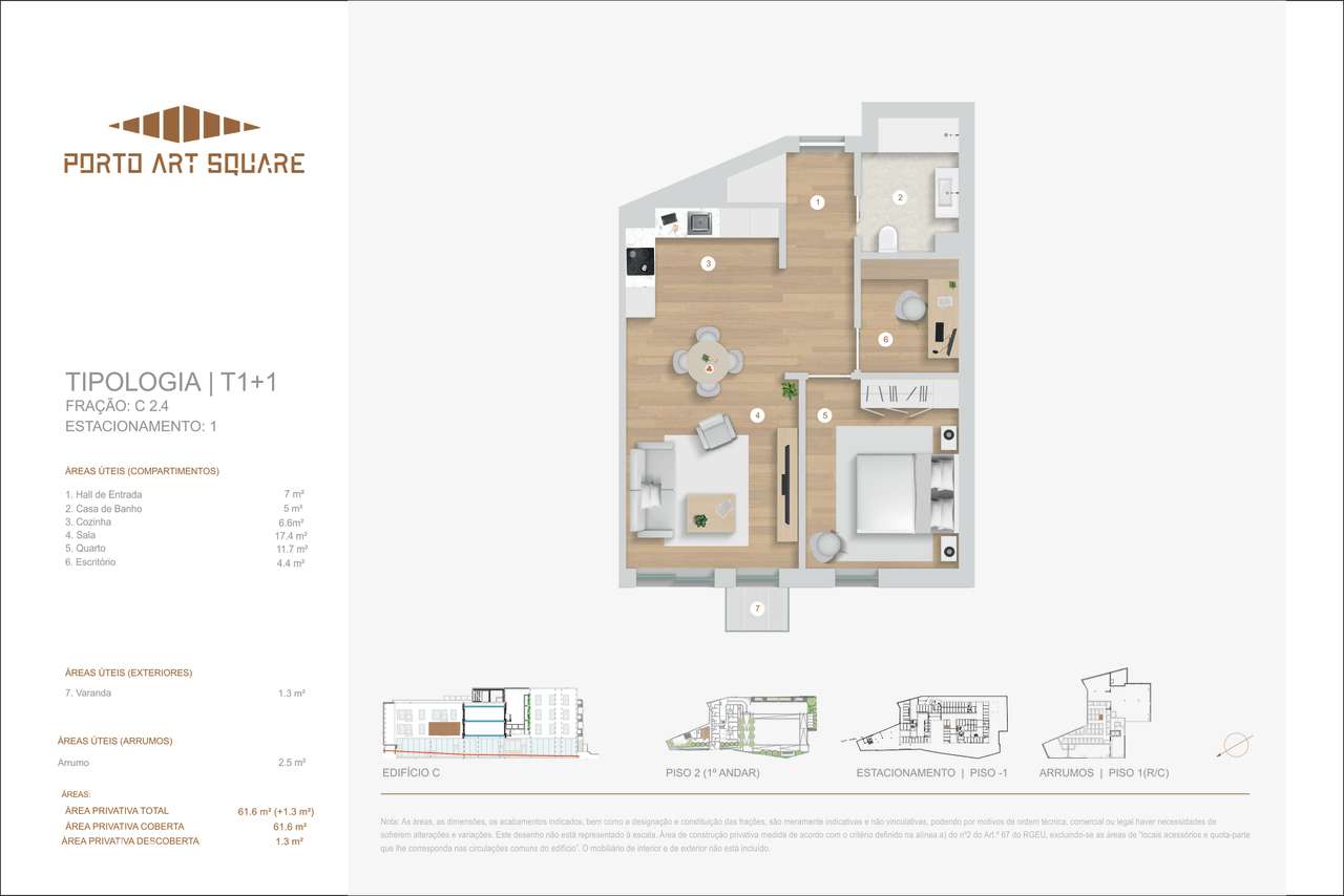 Apartamento T1+1 NOVO no coração do Porto - Grande imagem: 5/15