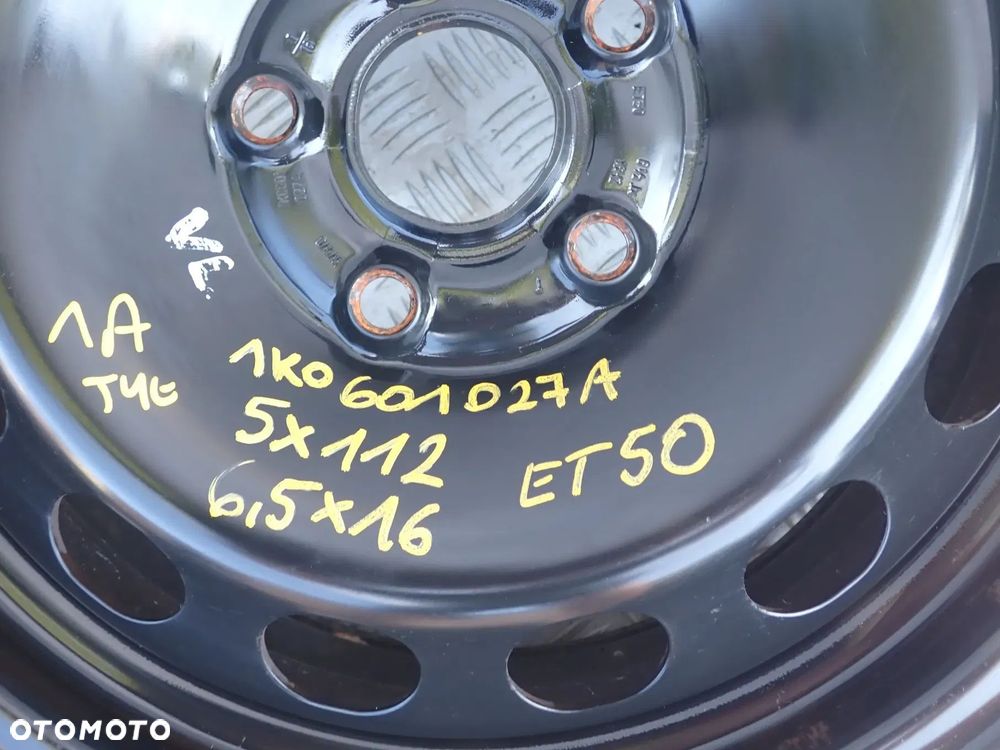 FELGI STALOWE VW 5X112 6,5X16 ET 50 1K0601027A KOŁPAKI - 5