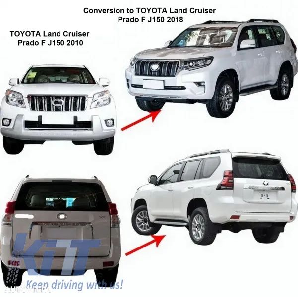 Pachet Conversie Complet Facelift (2018-up) Look compatibil cu Toyota Land Cruiser Prado J150 (2010-2018) - 12
