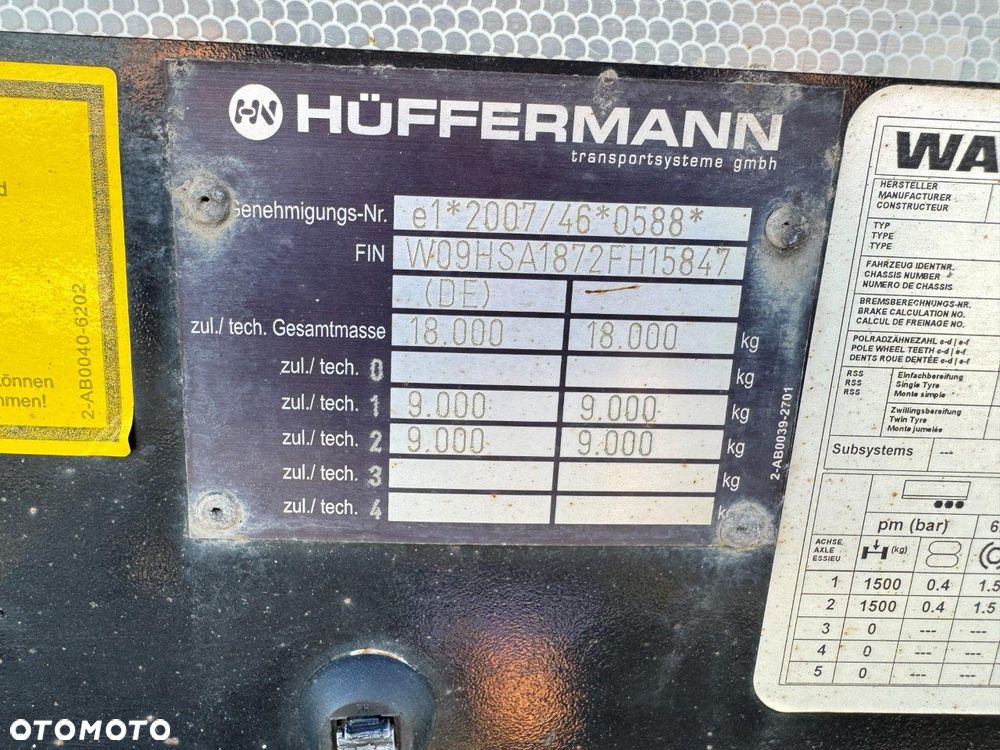 Huffermann HSA 1872 PRZYCZEPA DO HAKOWCA NA WÓZKU ROK 2015 - 13