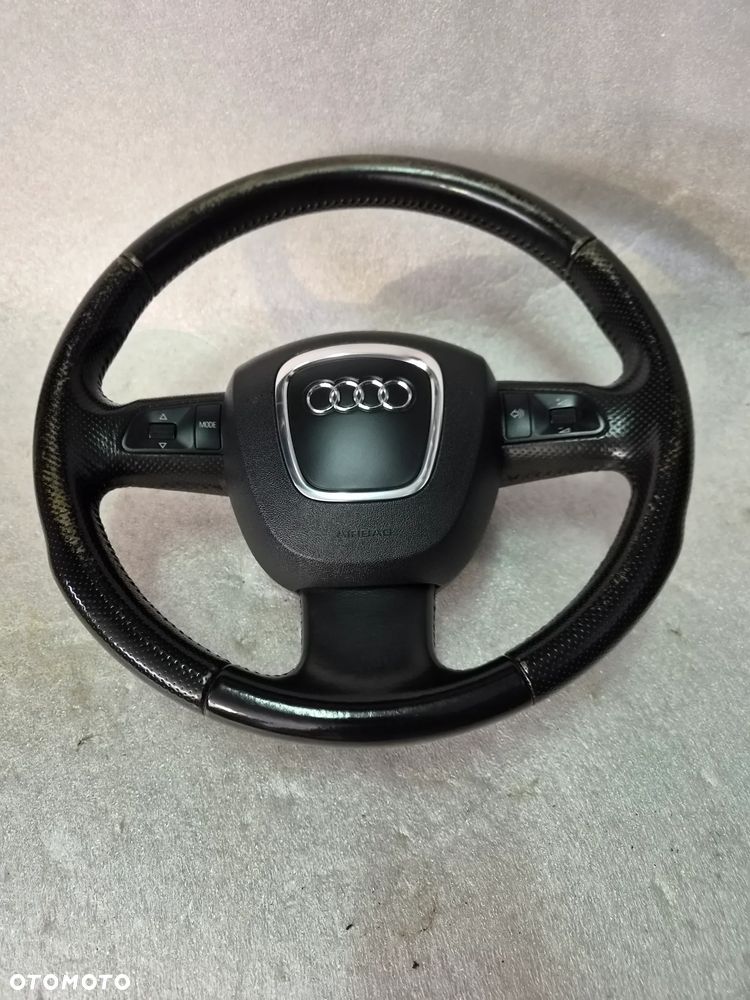 Kierownica + poduszka Audi A6 C6 czarna skóra - 1