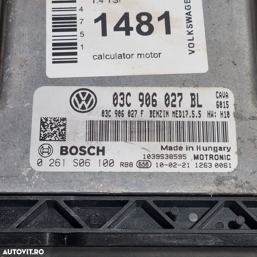 Calculator motor Volkswagen Tiguan 5N 1.4 TSI 2007 - 2011 150CP Manuala CAVA Euro5 ... - 4