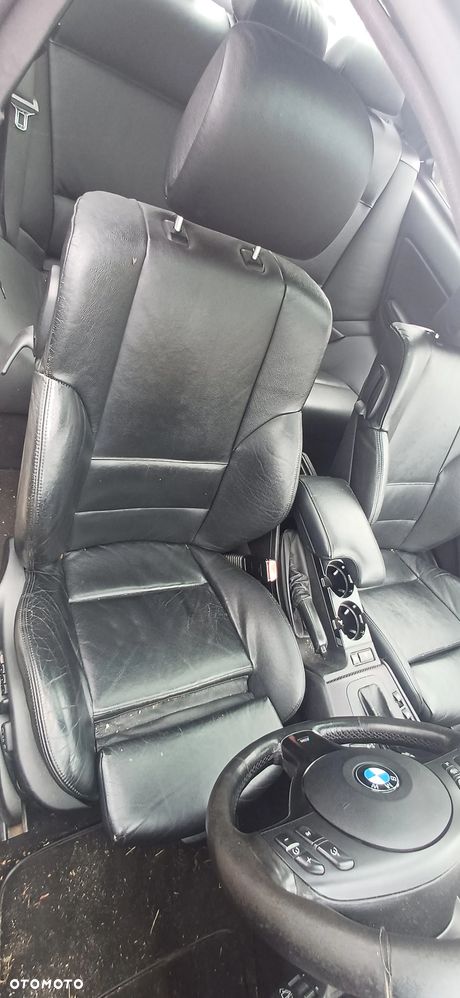 BMW E46 COUPE WNĘTRZE FOTELE SPORT SKÓRA CZARNE SPORTSITZE M-PAKIET - 6