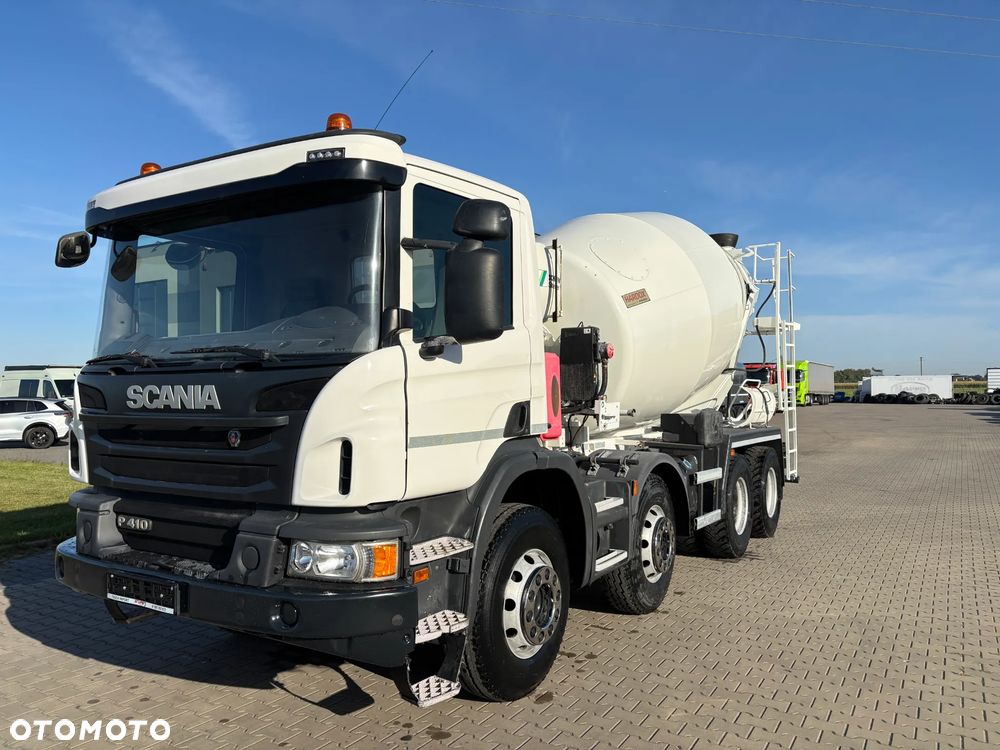 Scania P 410 8x4 betonomieszarka, gruszka , SCHWING STETTER AM 9 , 9m3 , nowe opony , - 2