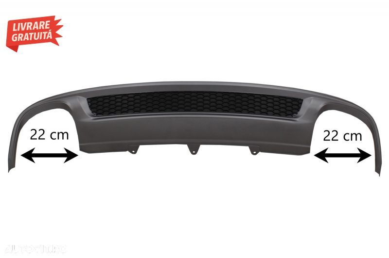 Difuzor Bara Spate si Ornamente toba AUDI A4 B8 Facelift Sedan/Avant (2012-2015) c- livrare gratuita - 5