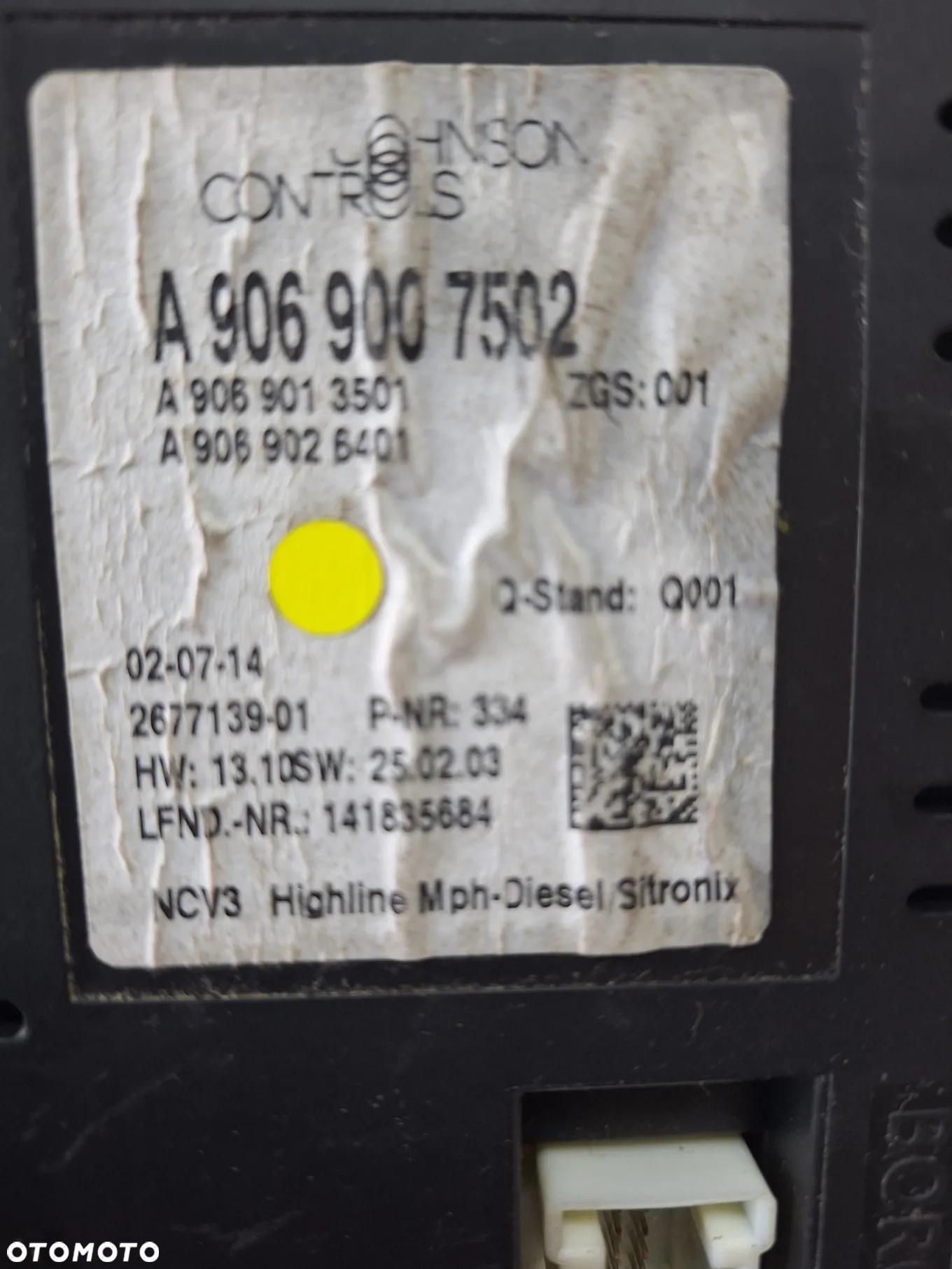 LICZNIK, ZEGARY A9069007502 - MERCEDES SPRINTER 906 - UK - 4