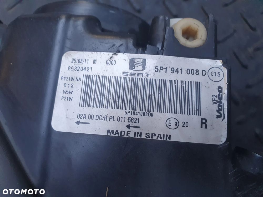 SEAT LEON 2 II LIFT 08- BI-XENON LAMPA PRAWA PRZÓD PRZEDNIA 5P1941008D - 6