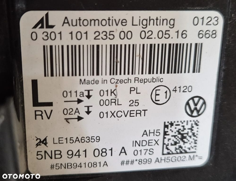 VW TIGUAN II 5NB FULL LED LEWA PRZEDNIA LAMPA 5NB941081A - 6