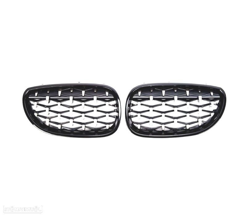 GRELHAS FRONTAIS BMW E60 E61 03-10 DIAMANTE PRETO BLACK DIAMOND - 2