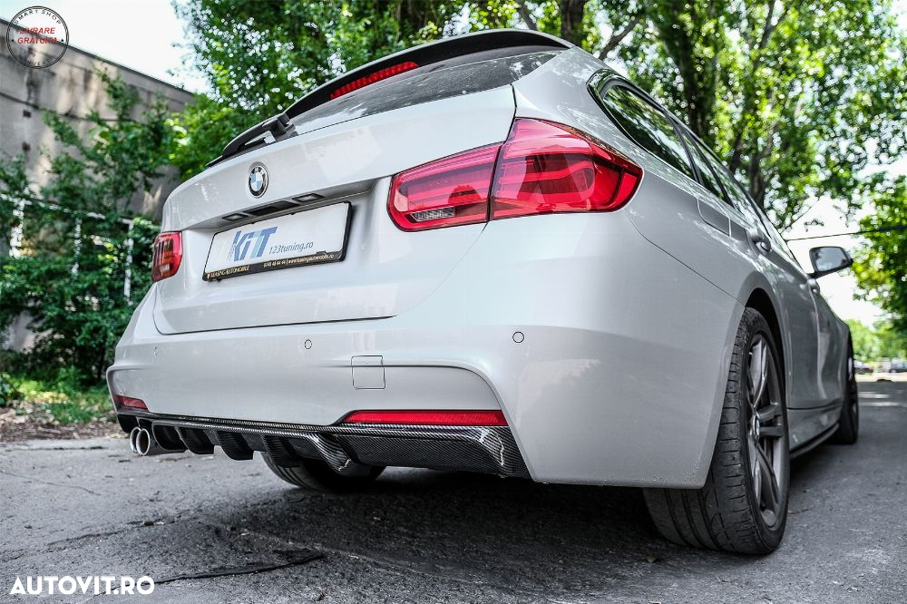Prelungire Bara Fata cu Difuzor Bara Spate BMW Seria 3 F30 F31 (2011-up) M Perform- livrare gratuita - 14