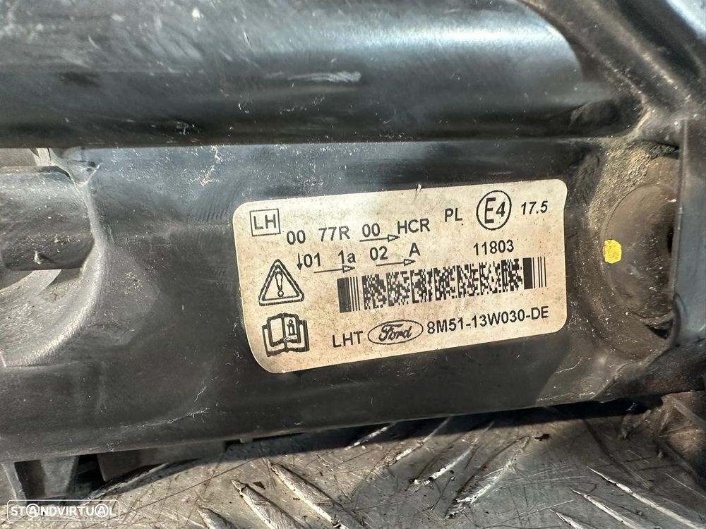 .Conjunto Farois Oticas Frente Frontais Original Ford Focus 2 MK2 Fase 2 8M51-13W030-DE 8M51-13W029-DF 2007 - 2010 - 13