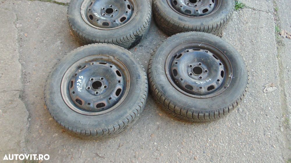 Jante tabla cu cauciucuri M/S Skoda rapid,Skoda Fabia 2,Skoda Roomster 5x100 dimensiune 175/70/14 - 2