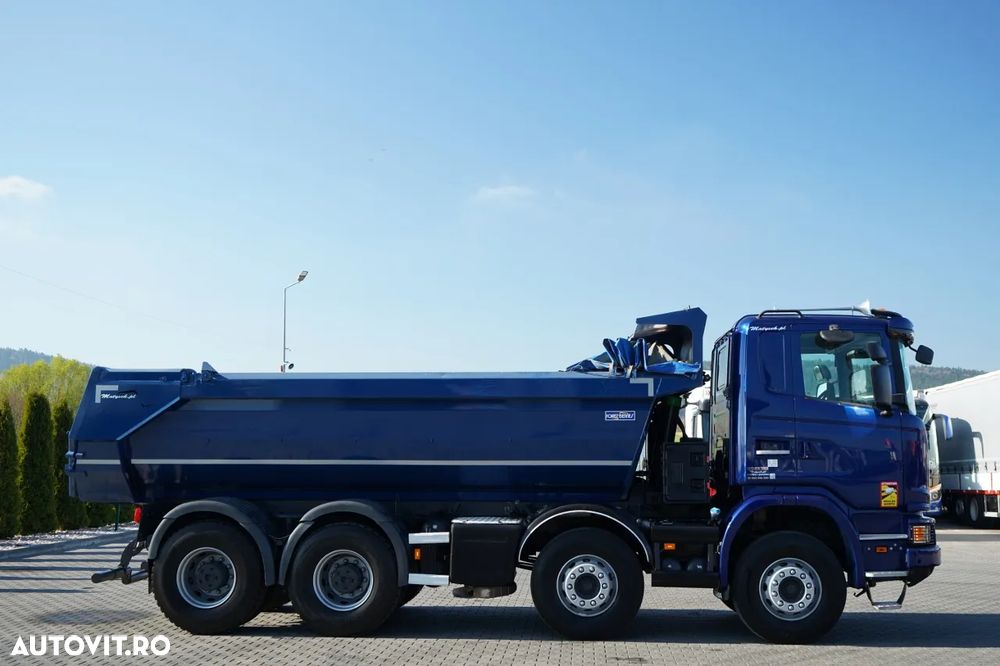 MAN G 490 / 8x4 / BASCULATOR SPATE / CLAPETĂ HIDRAULICĂ / CORTINĂ AUTOMATĂ / MANUALĂ / EURO 6 - 12