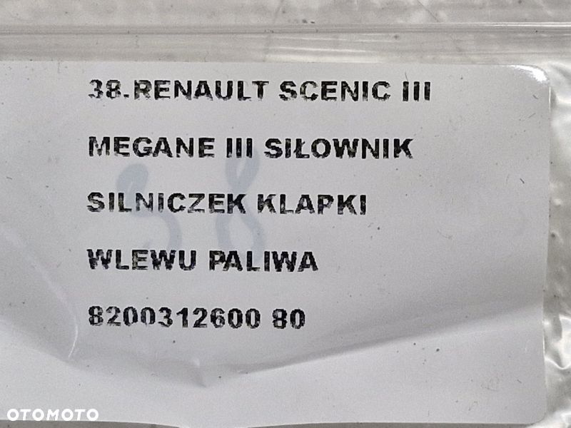 RENAULT MEGANE SCENIC 3 III SIŁOWNIK SILNICZEK KLAPKI WLEWU PALIWA 8200312600 - 5