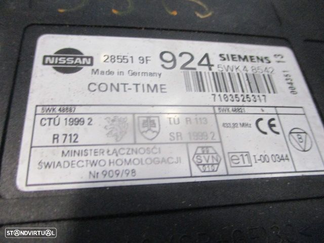 Caixa Fusiveis 285519F924 NISSAN  PRIMERA P11 2001 2.0D 90CV 5P CINZENTO ORIGINAL SIMENS - 3
