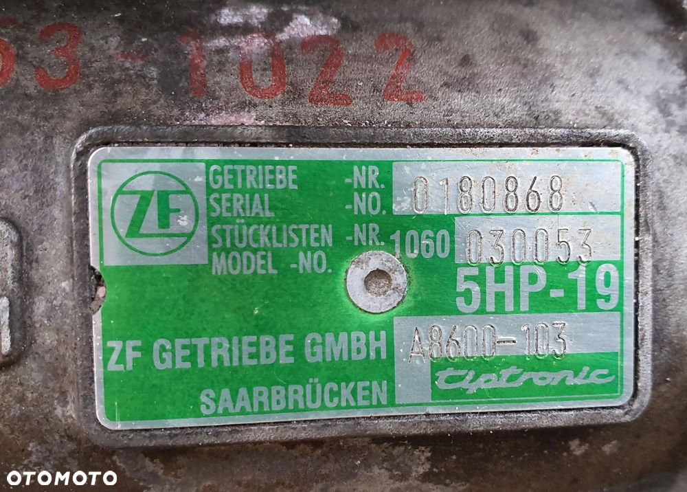 SKRZYNIA BIEGÓW 5HP-19 AUTOMAT PORSCHE BOXSTER 986 2.5 A8600-103 - 6
