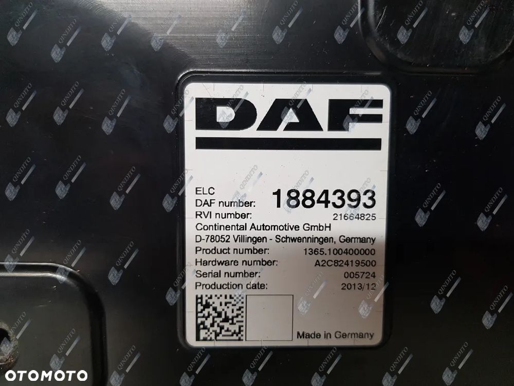 KOMPUTER STEROWNIK MODUŁ ŚWIATEŁ ELC DAF XF 106 1884393 - 2